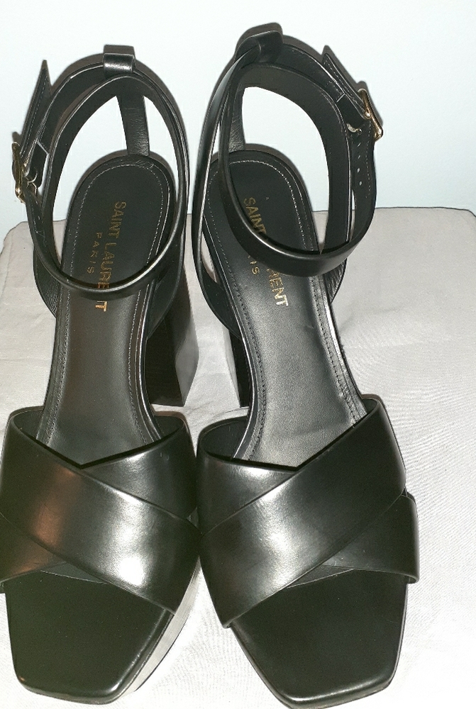Saint Laurent Farrah Calfskin 80 Platforms